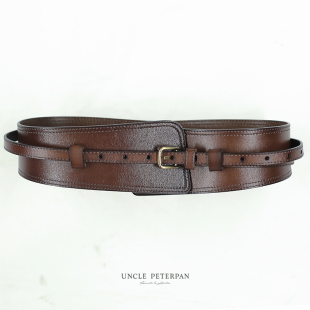 彼得潘大叔《风絮牧野-腰带》复古时尚宽腰封组合卡扣腰带