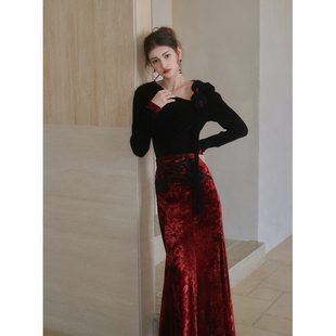 上衣前后系带华丽感半裙 立体花抽褶修身 彼得潘大叔 风城玫瑰