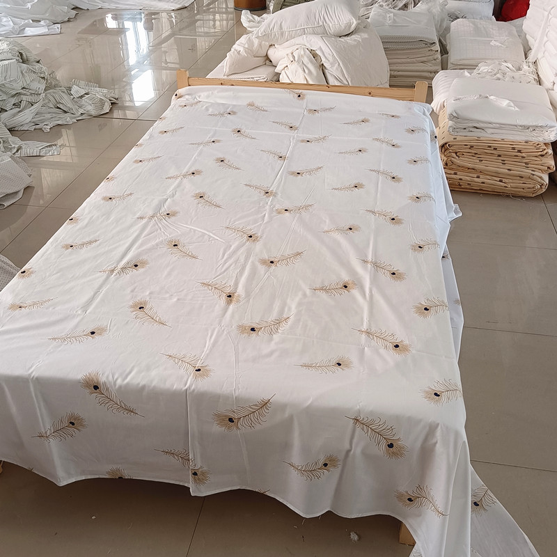 全棉纯棉布草白色酒店民宿医院按摩布草宾馆旅馆床单床上用品飘逸