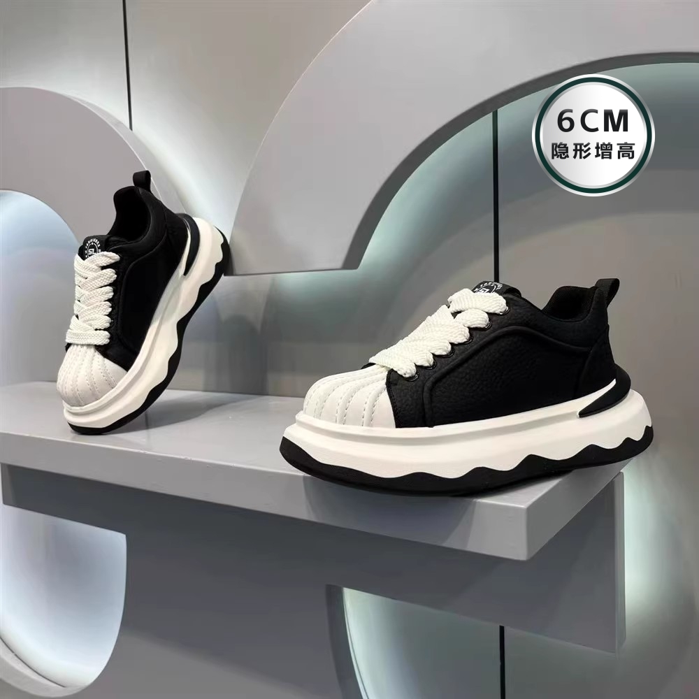 2025冬季新款时尚休闲厚底老爹鞋潮流百搭增高6CM高级感运动鞋男