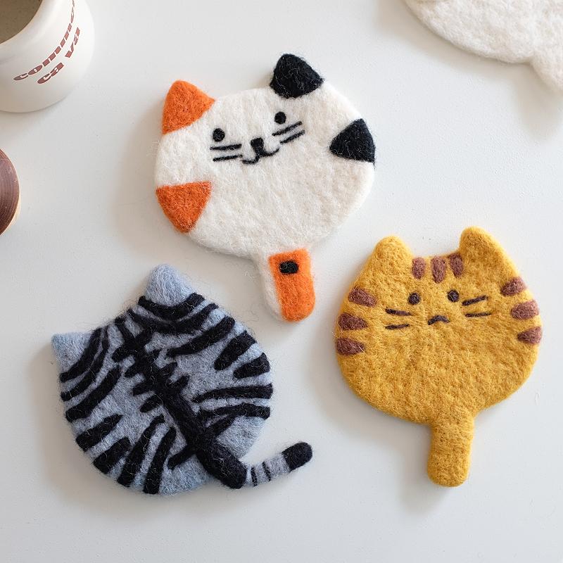 手工成品可爱小动物猫咪隔热垫