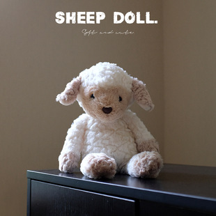 软萌可爱小绵羊公仔娃娃安抚陪睡儿童节礼物手工背包小羊毛绒玩具
