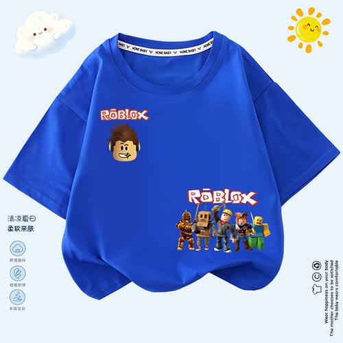 ROBLOX虚拟世界游戏周边短袖男女儿童装夏季半袖宽松百搭T恤衣服