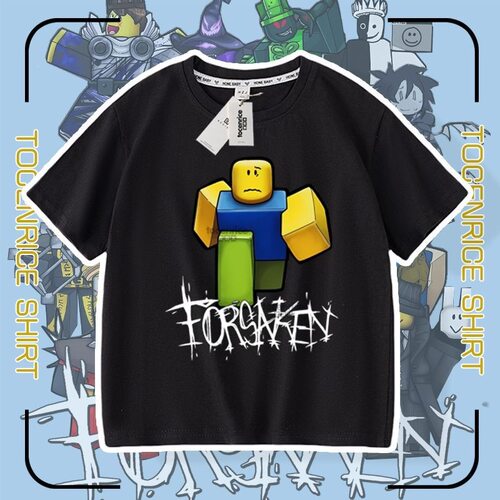 roblox forsaken Noob 短袖衣服儿童半袖男女孩透气上衣服T恤体恤