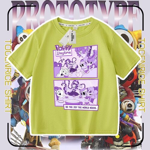 游戏poppy playtime prototype 男女童夏季短袖t恤儿童休闲上衣服