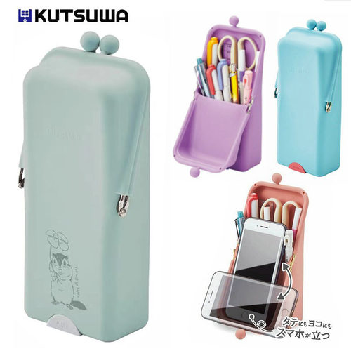 日本KUTSUWA立式笔袋不倒少女