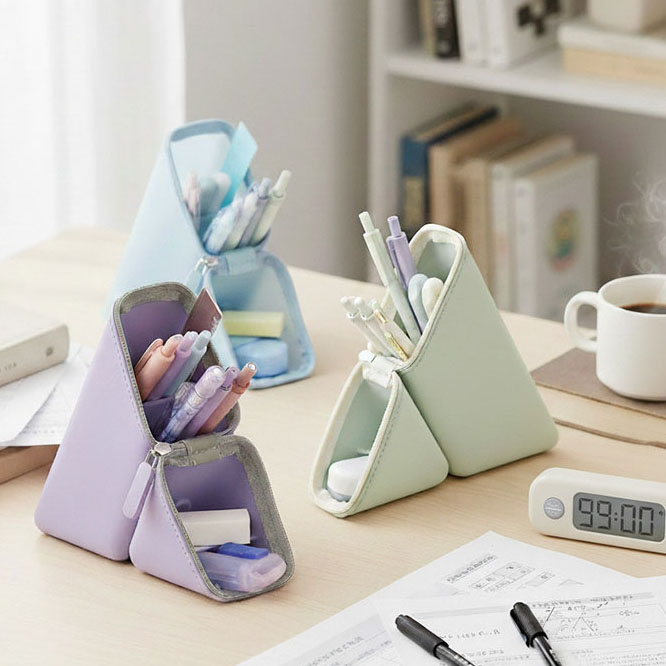 日本Sonic索尼克立式笔袋便携式硅胶笔盒笔筒拉链开口磁文具大赏