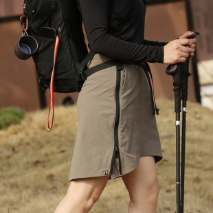 ATINAKR侧边拉链开衩设计防泼水夏季 户外徒步登山半身裙 薄款