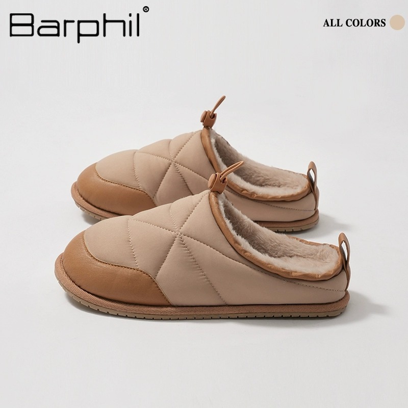 Barphil拖鞋2025新款情侣秋冬家居室内休闲百搭加绒保暖包头棉鞋