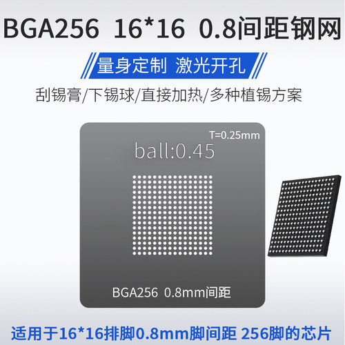 BGA2560.8mm间距芯片植锡网钢网