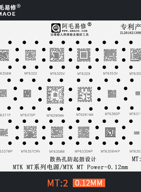 MT6325V/6290MA/6261MA/6322/6329/6353V/6311DP植锡网MTK钢网MT2