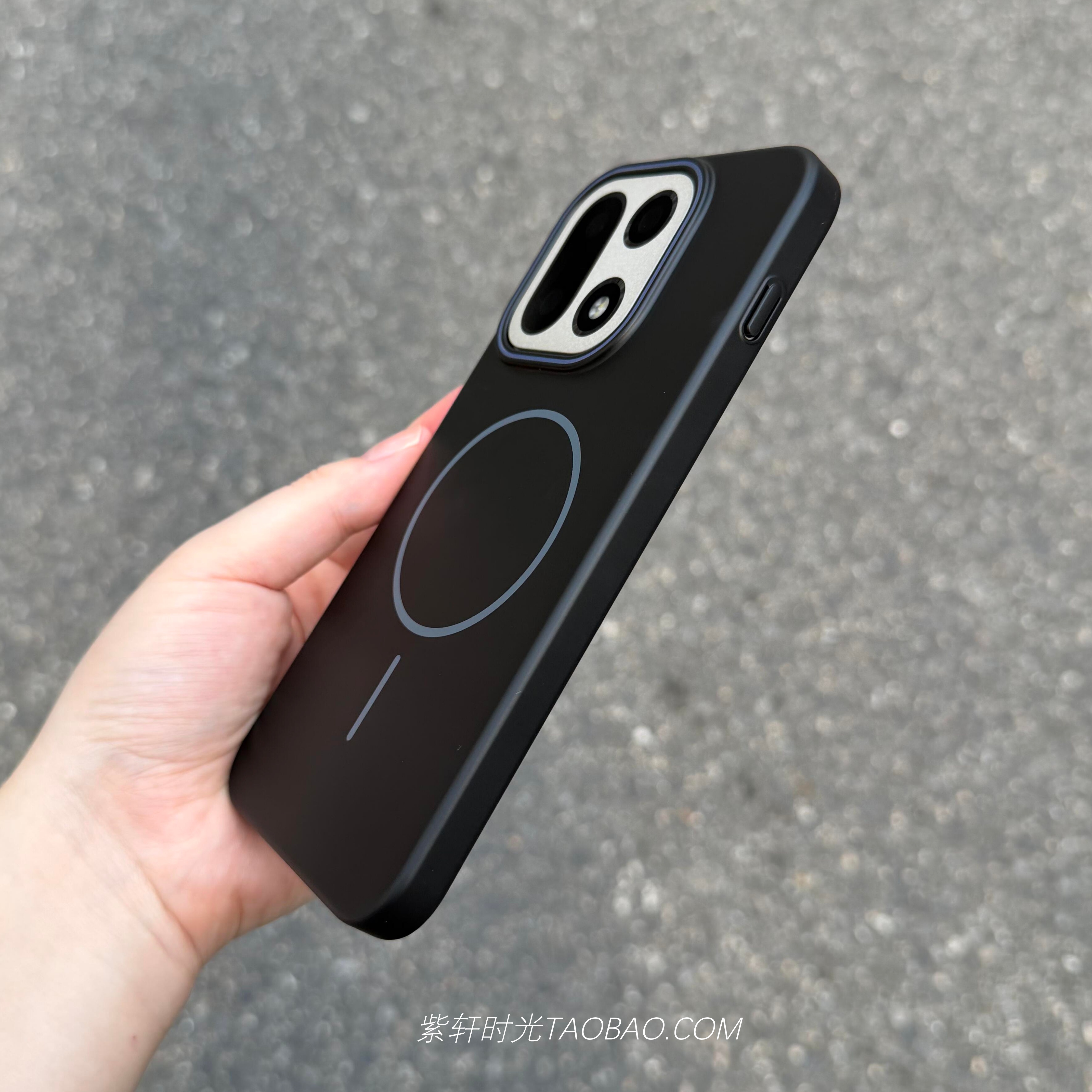 纯黑色Beate细圈磁吸充电硬壳适用一加15手机壳13T超轻薄Ace6高级感1+Ace5至尊版Ace3无线Magsafe防摔Ace2/12