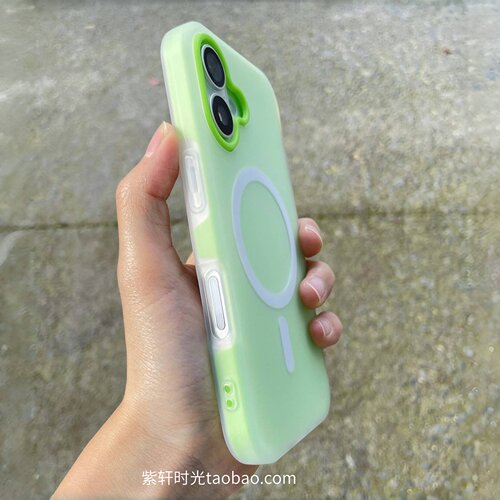 ins肤感果冻磁吸二合一适用iPhone16手机壳17promax苹果15pro简约双层14马卡龙13草绿色12防摔11保护套抗指纹
