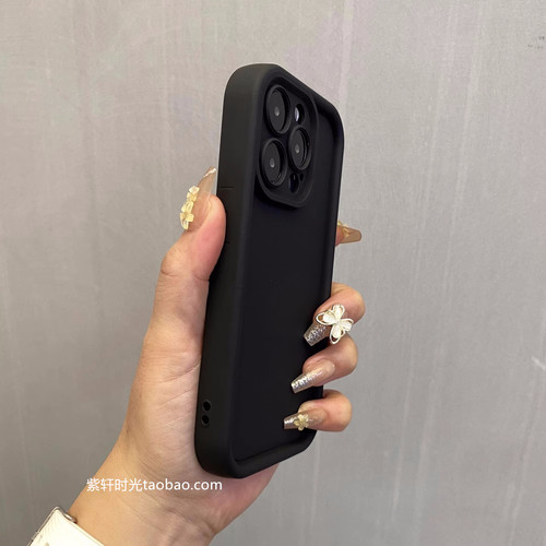 肤感磨砂纯黑色适用华为荣耀200手机壳100pro圆角加厚X50保护套90/80极简风X40i精孔X10防摔70小众60畅玩30女