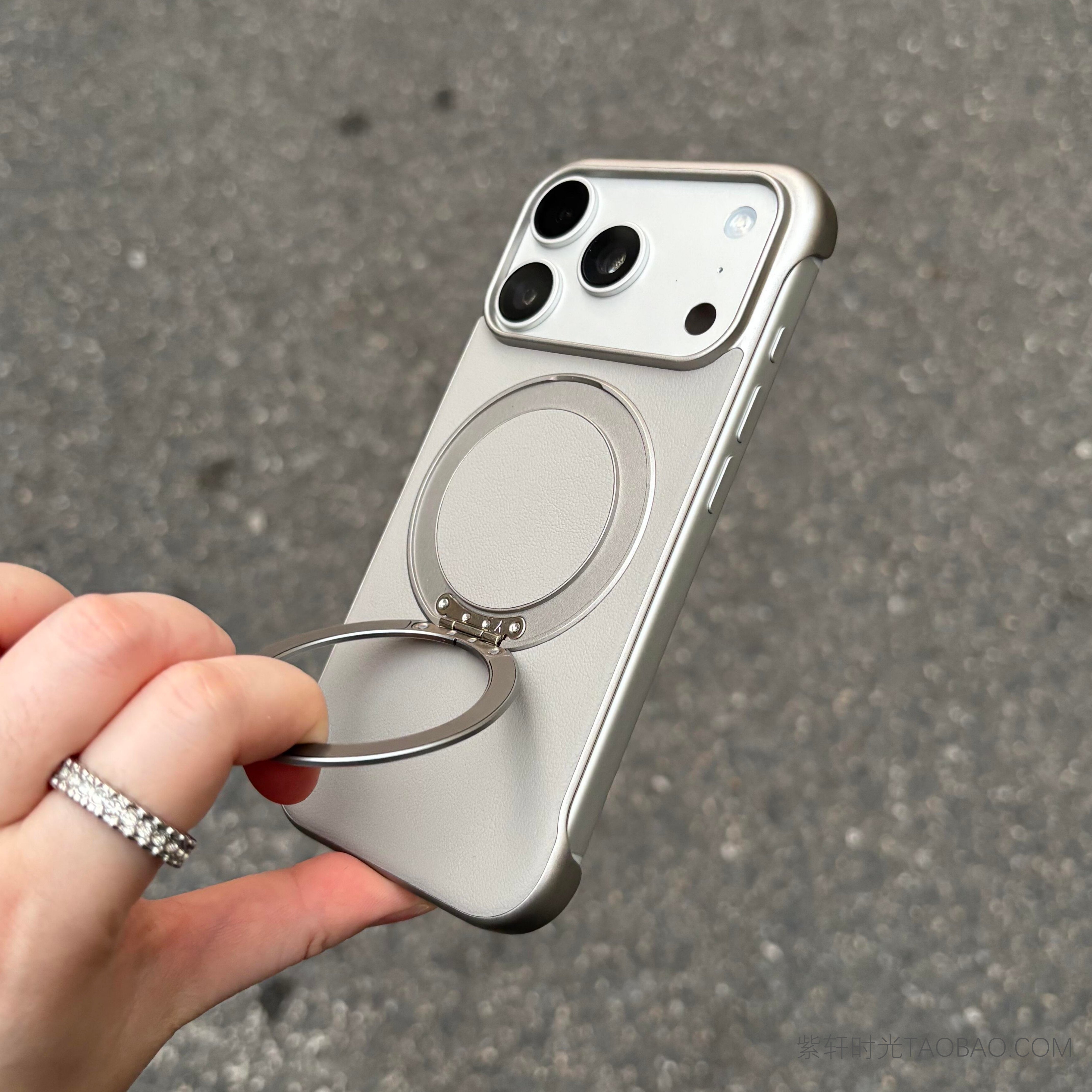 超薄素皮无边框磁吸支架适用小米17promax手机壳xiaomi17pro高级灰色15pro简约14Ultra苹果iPhone17散热16/13