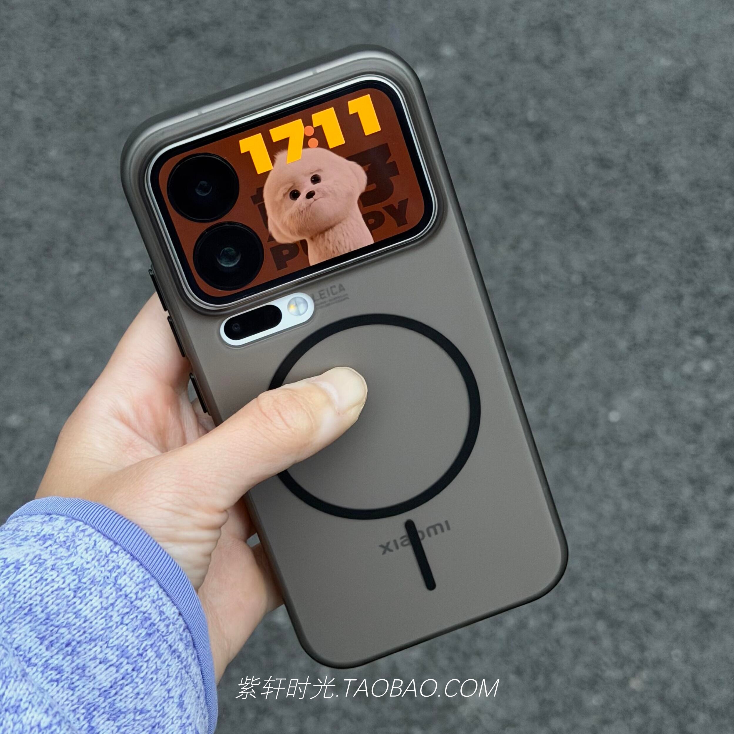 磨砂黑细圈磁吸充电适用小米17promax手机壳15/14苹果17pro金属按键iPhone16pro红米K90promax透明硬壳防指纹