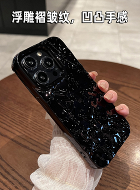 小众高级石墨黑色适用Pura70华为P50/P40手机壳mate60/30pro立体手感P20亮面nova9软8/7se大孔5/4全包3防摔6