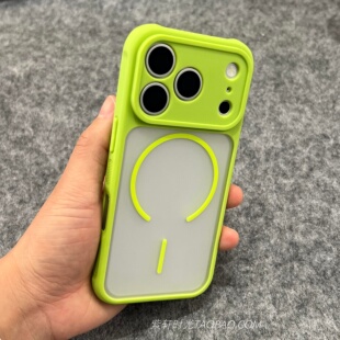 细圈磁吸散热透气适用小米17promax手机壳17pro磨砂半透15草绿色14/15pro全包镜头亚克力硬壳全包防摔高级感