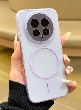 细圈磁吸透紫色Z9/Z10Turbo+适用vivoiQOONeo11手机壳iqoo15全包13/12防摔neo10pro雾面Magsafe充电neo9软壳