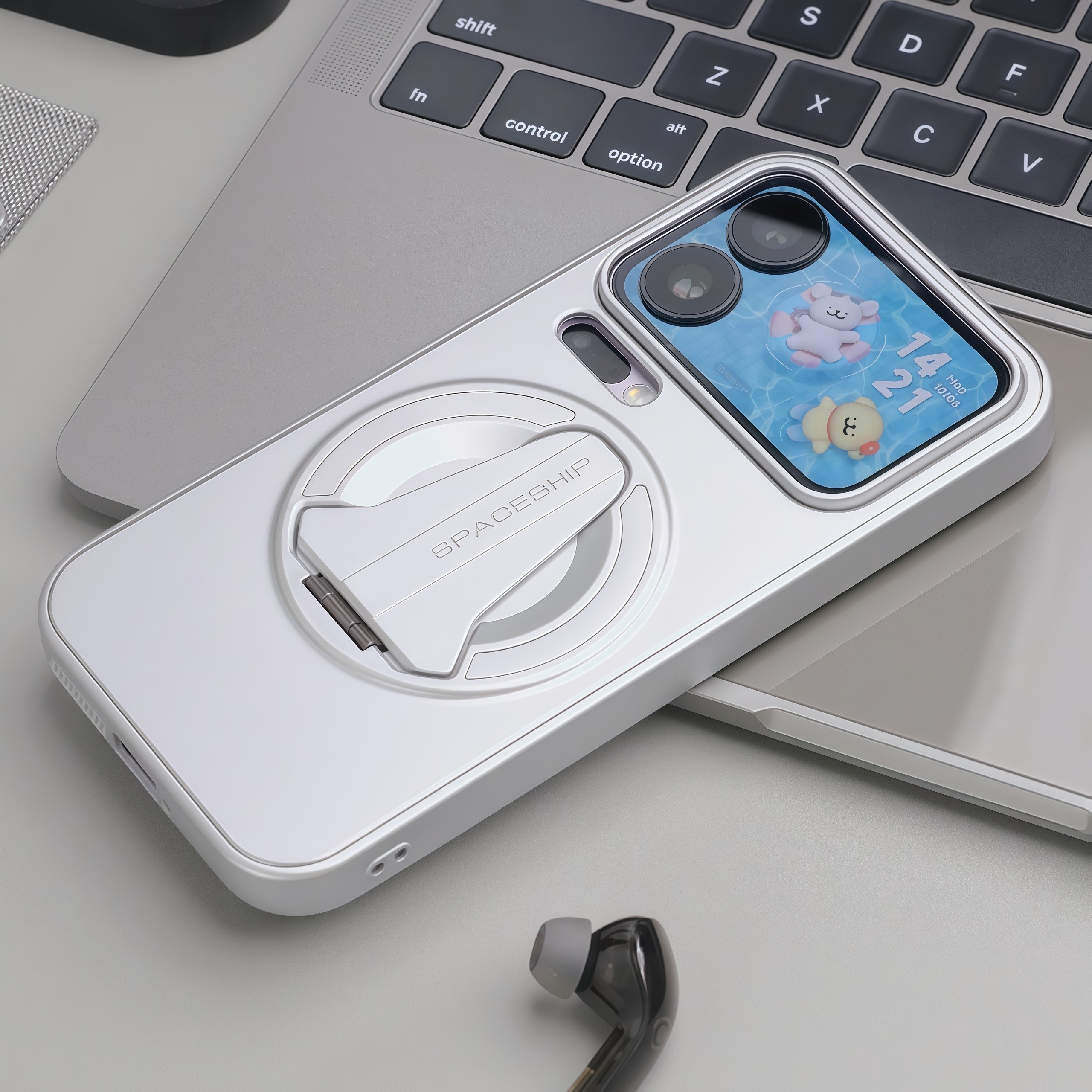 不挡广角银色磁吸金属支架适用小米17promax手机壳苹果17pro高档16简约15ultra亚克力14红米K80/K70小众创意