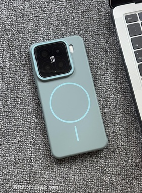 撞色高级感复古蓝色适用RealmeGT7磁吸手机壳真我GT7pro细圈Neo7柔润磨砂se不沾指纹小米15Spro超薄14裸机感