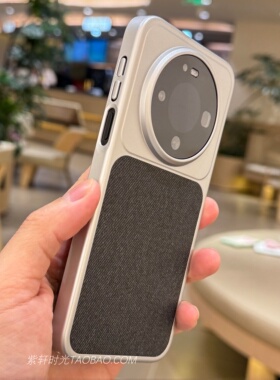 高档简约亚麻毛麻硬壳适用华为Mate80pro手机壳max电镀银mate70Air全包边mate70pro磨砂布艺防指纹高级感黑色