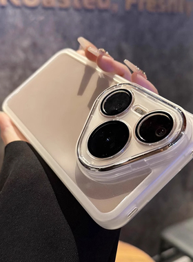 高透白色边框防滑适用华为Pura70/80pro手机壳mate60/50简约nova14/1荣耀400/300全包GTpro防摔power软壳x70i