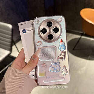 可爱雪人diy立体果冻滴胶贴纸s19适用vivoX200pro手机壳x100s小众x90pro+全包S20透明S18e硬壳iQOOZ9不发黄Z7