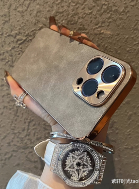 X80灰色皮质金属镜头S17适用vivoX100手机壳iQOO12/11s高级感X90pro简约S16复古S12磨砂防指纹S15防滑X60全包