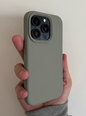 软糯液态硅胶铜绿色适用oppoFindx8/x6pro手机壳X7ultra不包镜头Reno12pro高级灰绿色13复古纯色11全包防摔10