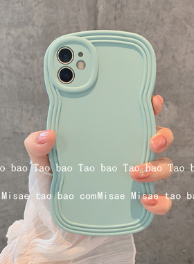 韩国ins风淡青色适用一加11手机壳1+ACE2V新款9R奶蓝色8T网红9pro波浪边9RT简约纯色全包镜头液态硅胶保护套