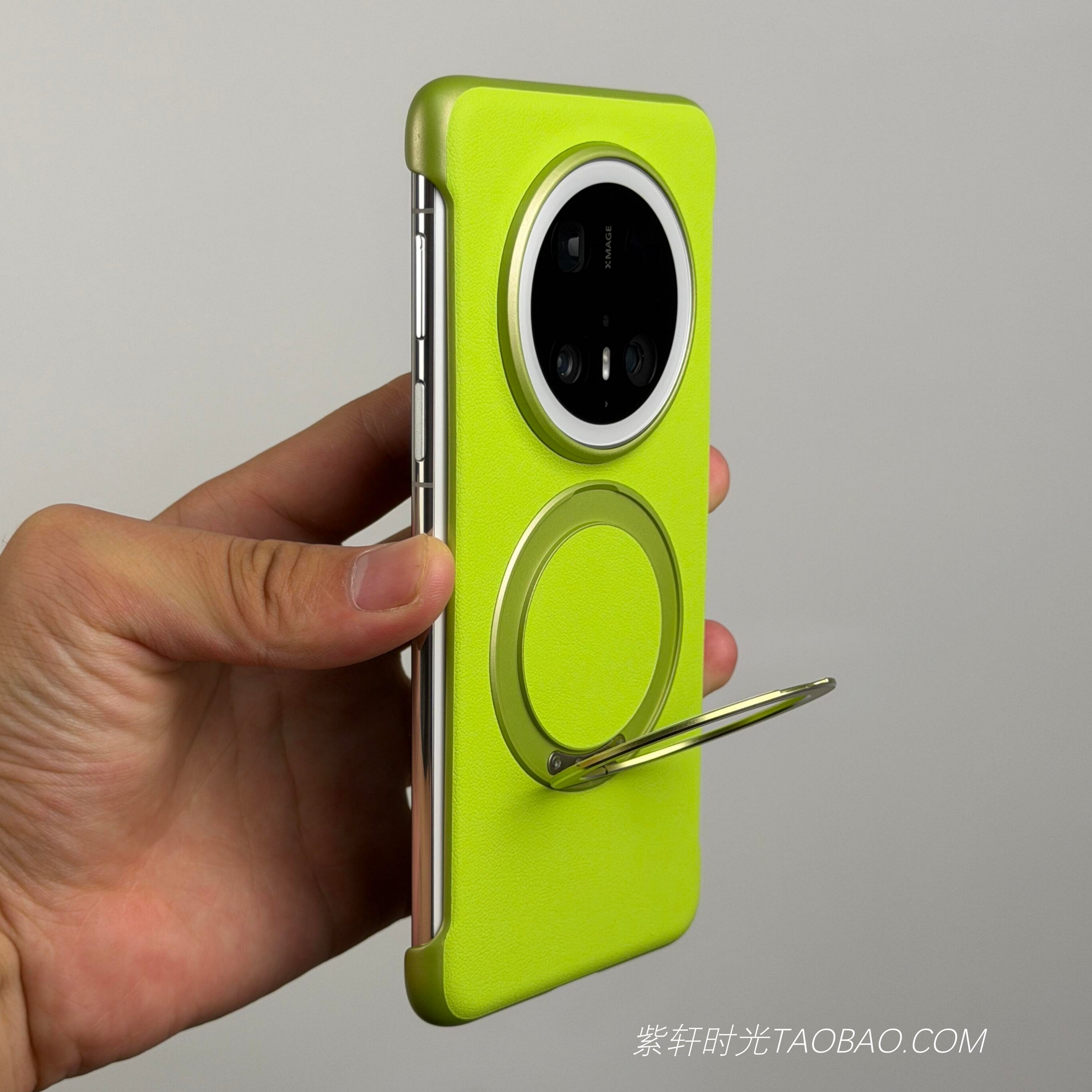 无边框素皮360°旋转磁吸折叠指环支架适用华为mate70pro手机壳mate60pro半包Pura80散热Pura70ultra小众绿色
