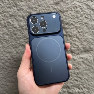 深蓝色Beats细磁吸康宁磨砂玻璃肤感硬壳适用iPhoneAir苹果17promax手机壳16镜头全包15精孔14防摔13高档简约