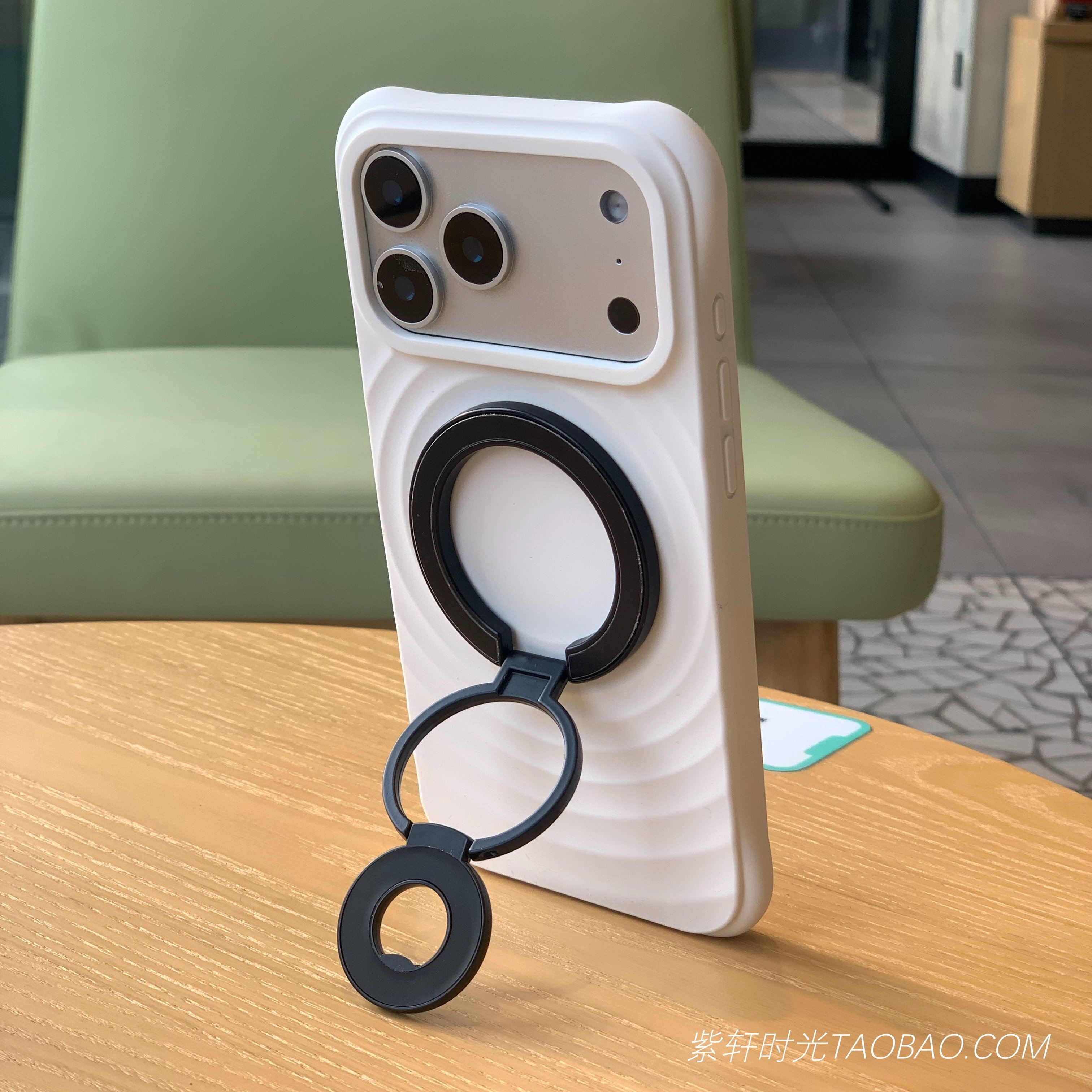 双面磁吸Magsafe背贴指环适用苹果17promax手机壳iPhone17pro黑色16pro三折叠支架15波漾白色液态硅胶14/13女