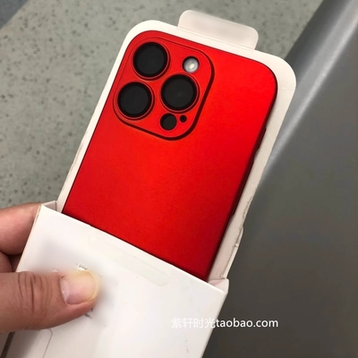 新年中国红色适用苹果16promax手机壳金属漆iphone15亚克力14plus超薄13/12硬壳mini裸机感11大红色XS复古风