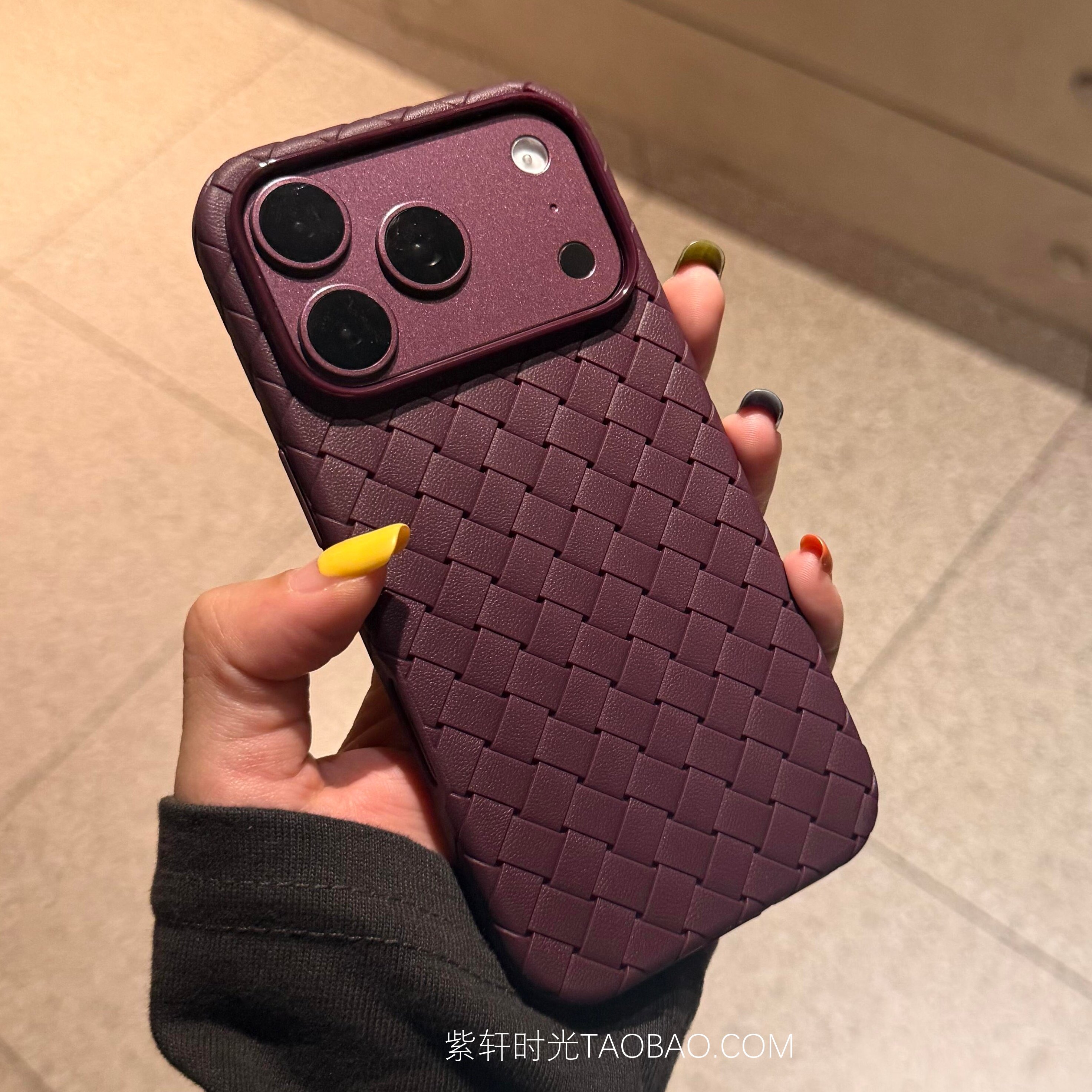 BV编织纹路软壳适用Air苹果18promax手机壳酒红色iPhone18pro透气散热17promax高级感16promax硅胶15防摔14女