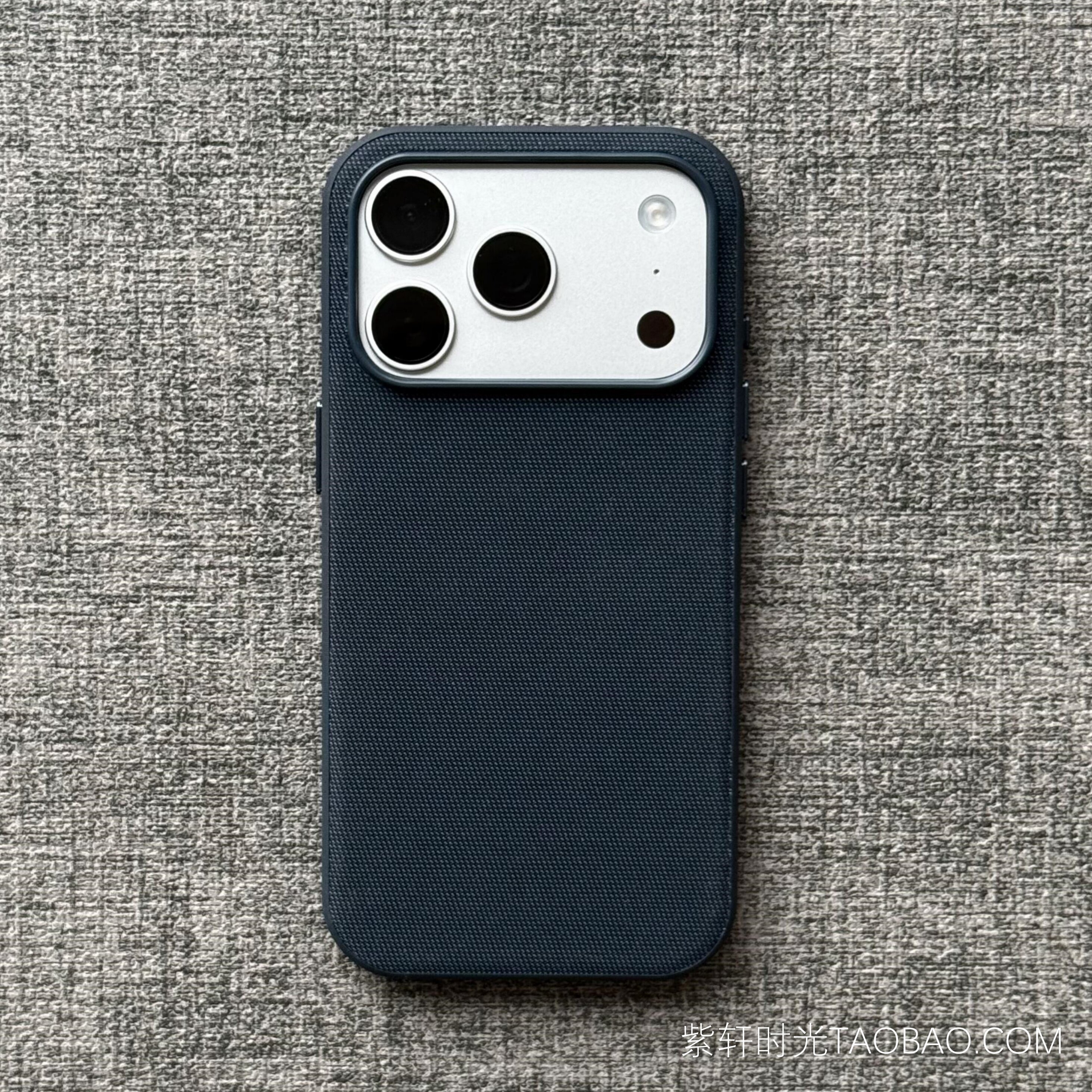 蓝色科技织物布纹Magsafe磁吸充电适用苹果17promax手机壳iPhone16pro耐磨15抗污防水14PM商务13超薄Air散热