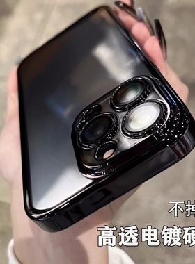 金属黑色电镀12硬壳13适用OPPOReno11/10手机壳8/9亚克力7pro全包镜头Findx7x/8透明x6/x5硅胶X3防摔N