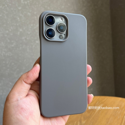 钛灰色磨砂适用iphone16手机壳17苹果15promax水泥灰14纯色13大孔12硅胶11高级感新款XS不包无按键15plus散热