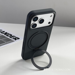 磁吸支架360度可旋转支点壳适用小米17promax手机壳15/14液态硅胶13大孔vivoX200s石墨黑Ultra苹果17炭灰色16