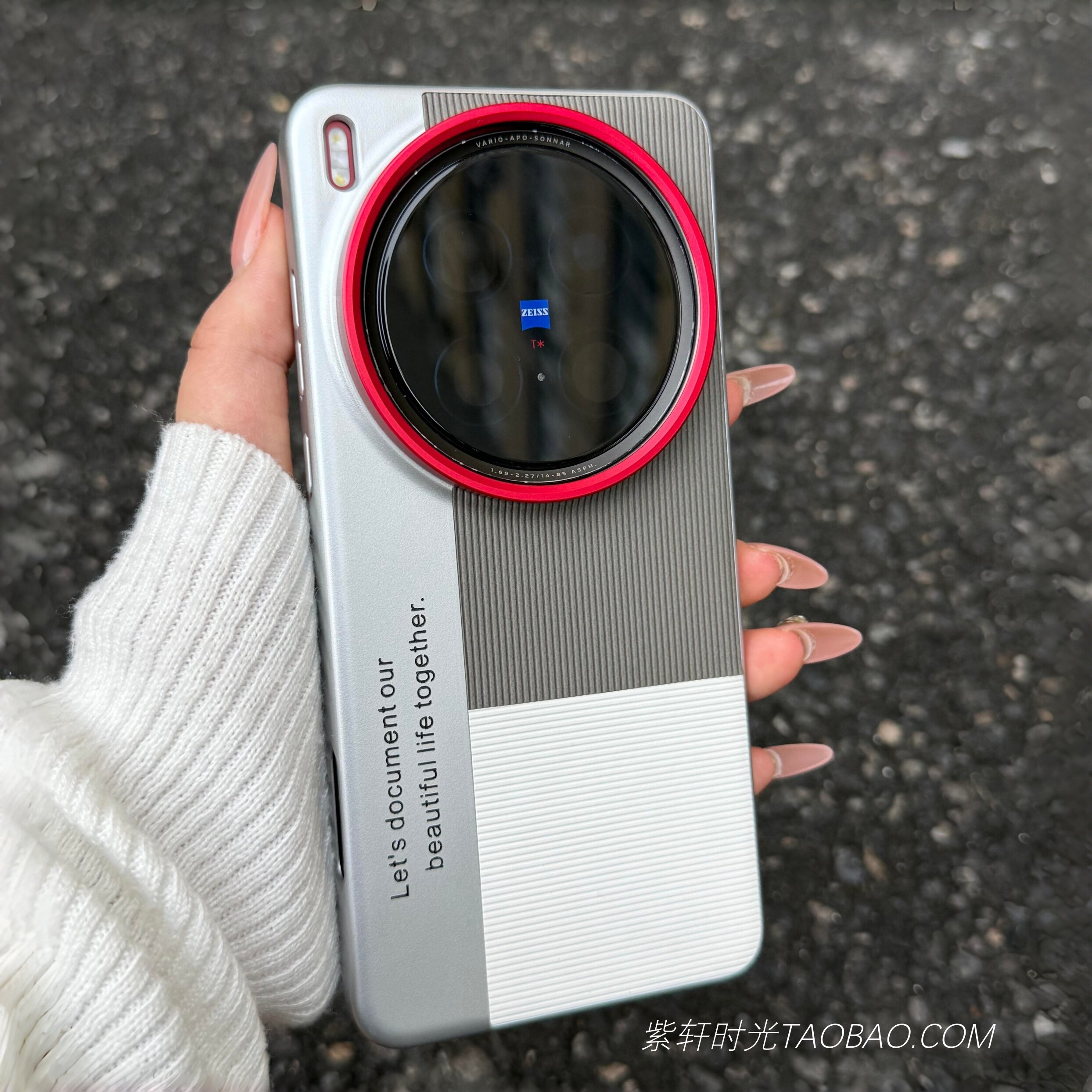 莱卡红镜头圈相机壳电镀拼接竖条纹适用vivoX300pro手机壳X200Ultra高级灰X300纯色X200pro超薄mini全包防摔