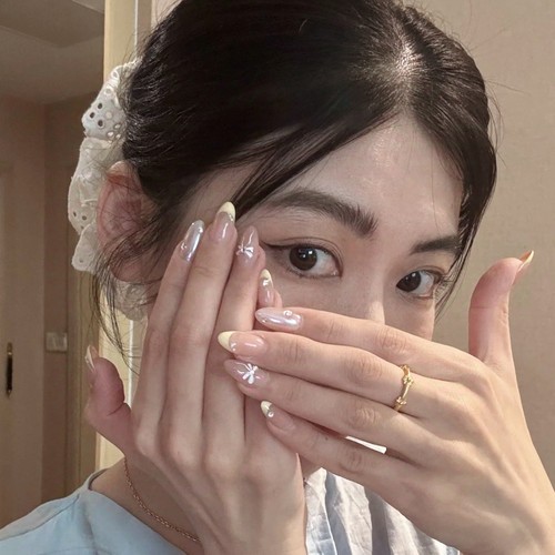 奶黄珍珠法式夏季清透渐变猫眼