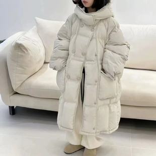 木莎品牌高品质25冬新款女童中长款羽绒服男童加厚保暖外套可亲子