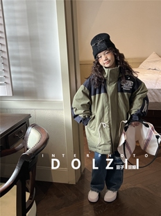 豆子豆瓣韩国童装男女童羽绒服2022冬季韩版儿童工装中长款外套潮