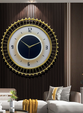 扫秒机芯欧式中国电池单面太阳机芯大简约极简挂钟铁艺wall colck