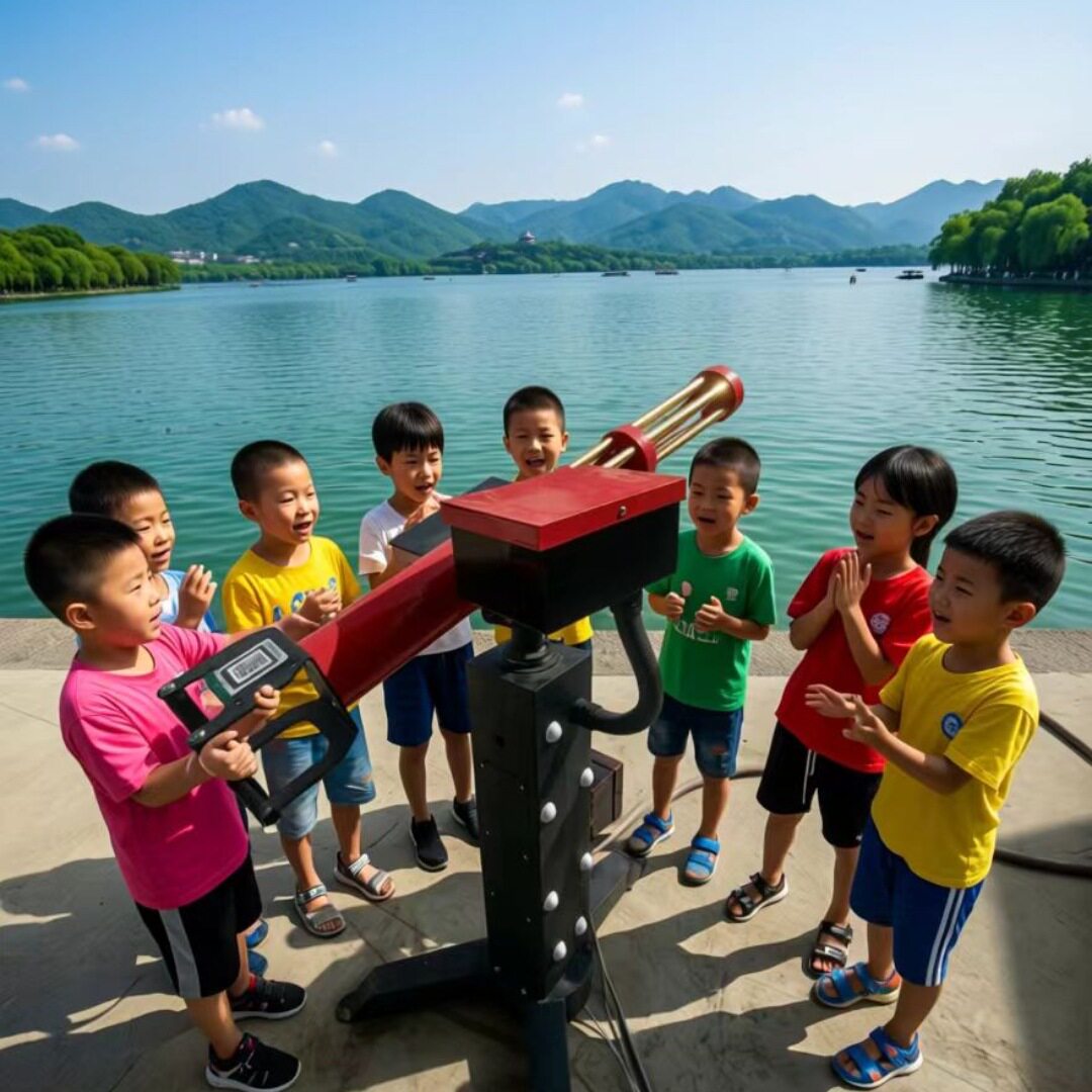 户外景区共享水炮水枪厂家夜市摆摊枪林弹雨气炮枪射击馆扫雷排雷
