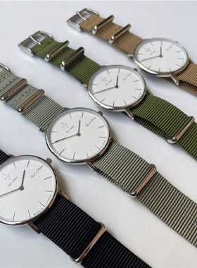 简约36mm小表盘 多色尼龙表带选择配搭 NC手表学生风格男女中性款