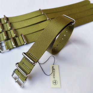 18mm20mm22mm24mm NATO 北约帆布尼龙表带 户外浅军绿 方形扣薄款