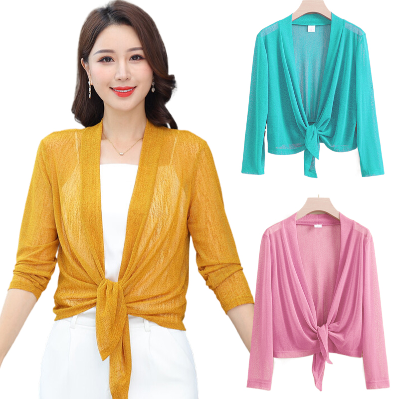 小衫网纱衣小披肩外搭开衫短外套