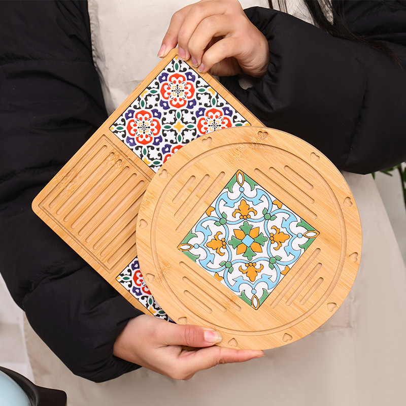 楠竹陶瓷餐垫家用防烫餐桌垫锅垫隔热垫煲汤砂锅防油垫子碗垫盘垫